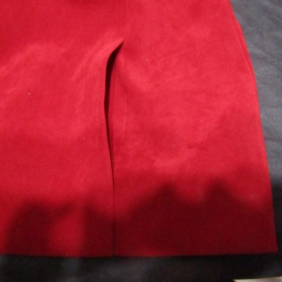 Amanda Smith  ize 14P womens blazer jacket long sleeves dk red faux suede - Picture 8 of 13